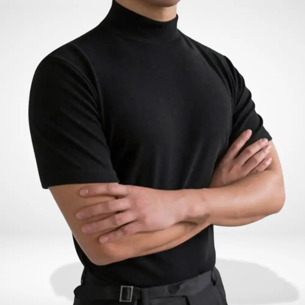 Klassisches Raffiniertes T-Shirt mit figurbetonter Passform für Herren | Shon -3