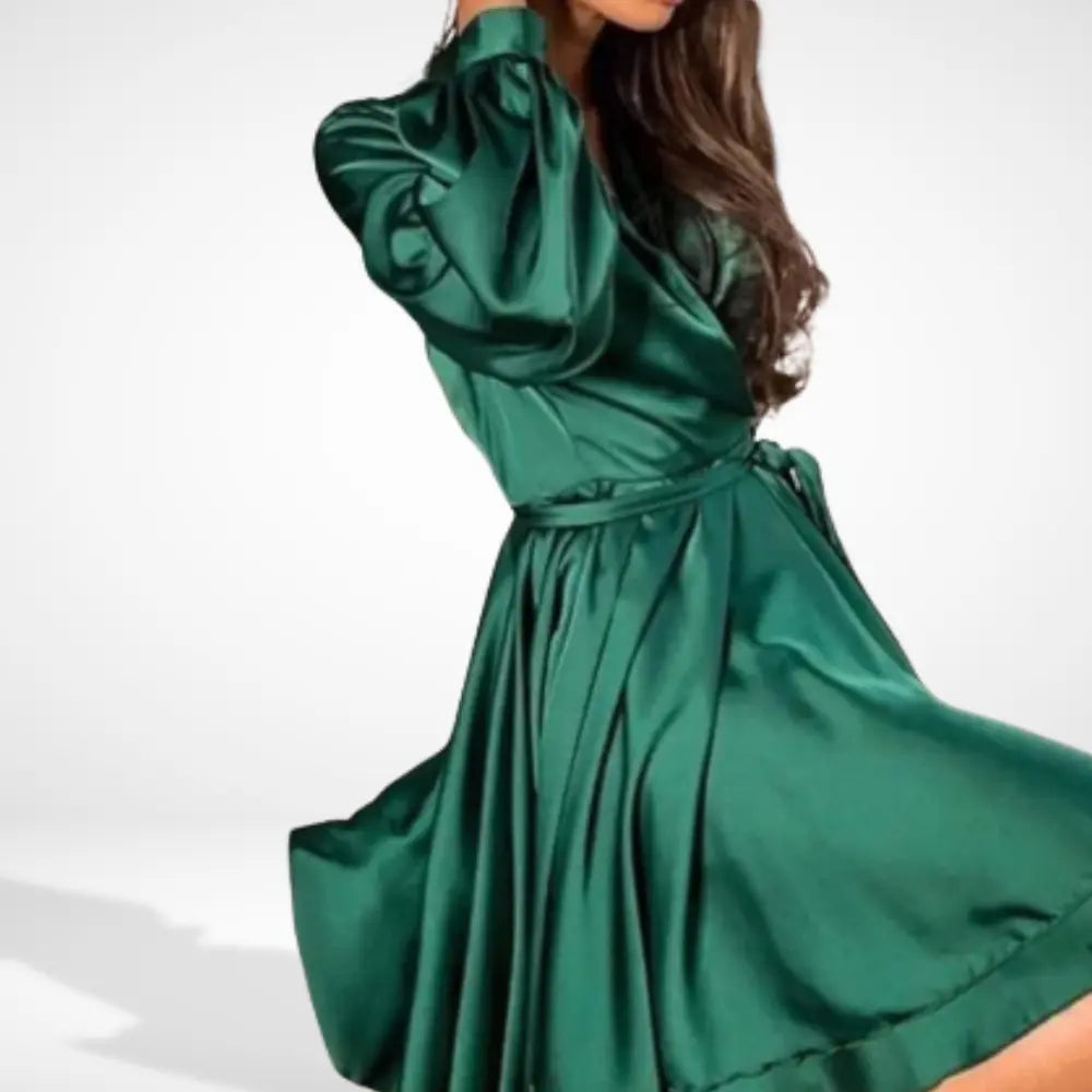 Stilvolles Hochwertiges Cocktailkleid mit gekreuztem Design für Damen | Dona -4