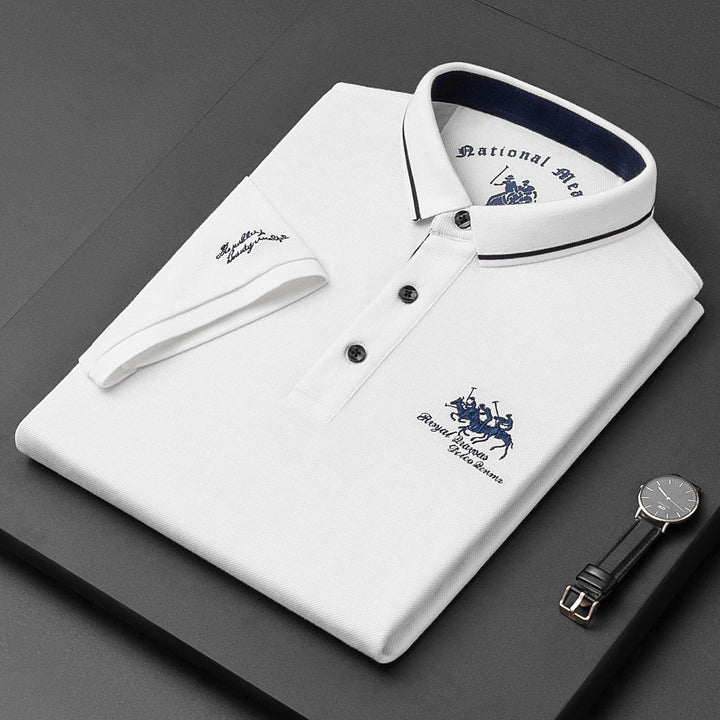 Refined polo shirt with classic button detail for men | Gino