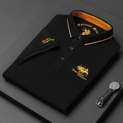 Refined polo shirt with classic button detail for men | Gino