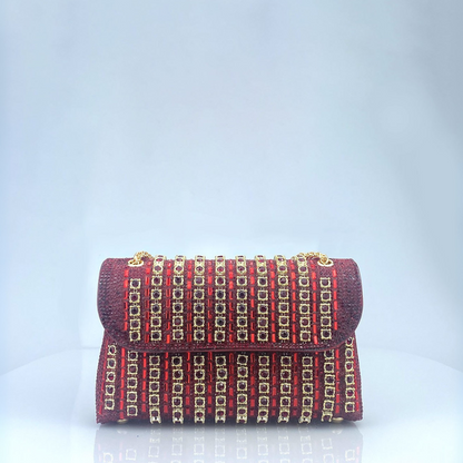 Elegante Schultertasche mit Kettenriemen und Diamantmuster für Damen | Serelina