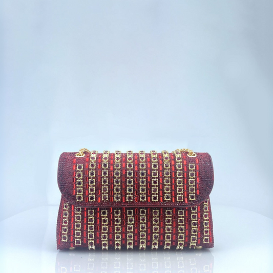 Elegante Schultertasche mit Kettenriemen und Diamantmuster für Damen | Serelina