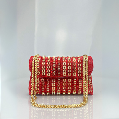 Elegante Schultertasche mit Kettenriemen und Diamantmuster für Damen | Serelina