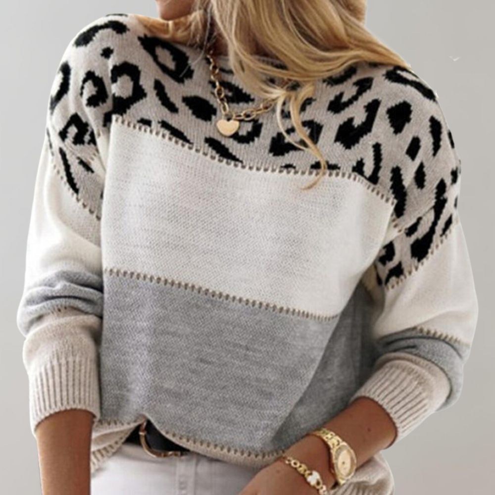 Leopardenmuster Freizeitpullover für Männer | Calyra -3