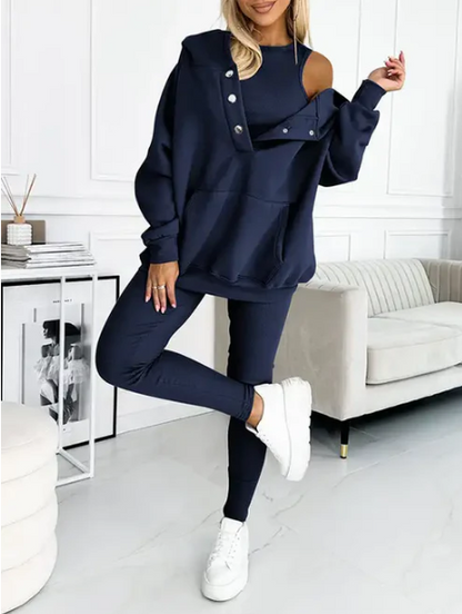 Elegantes Hochwertiges Set mit Kapuze für Damen | Sport Chic -5
