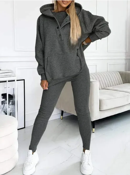 Elegantes Hochwertiges Set mit Kapuze für Damen | Sport Chic -7