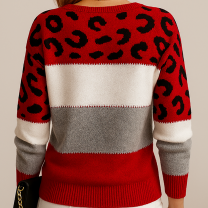 Leopardenmuster Freizeitpullover für Männer | Calyra -6