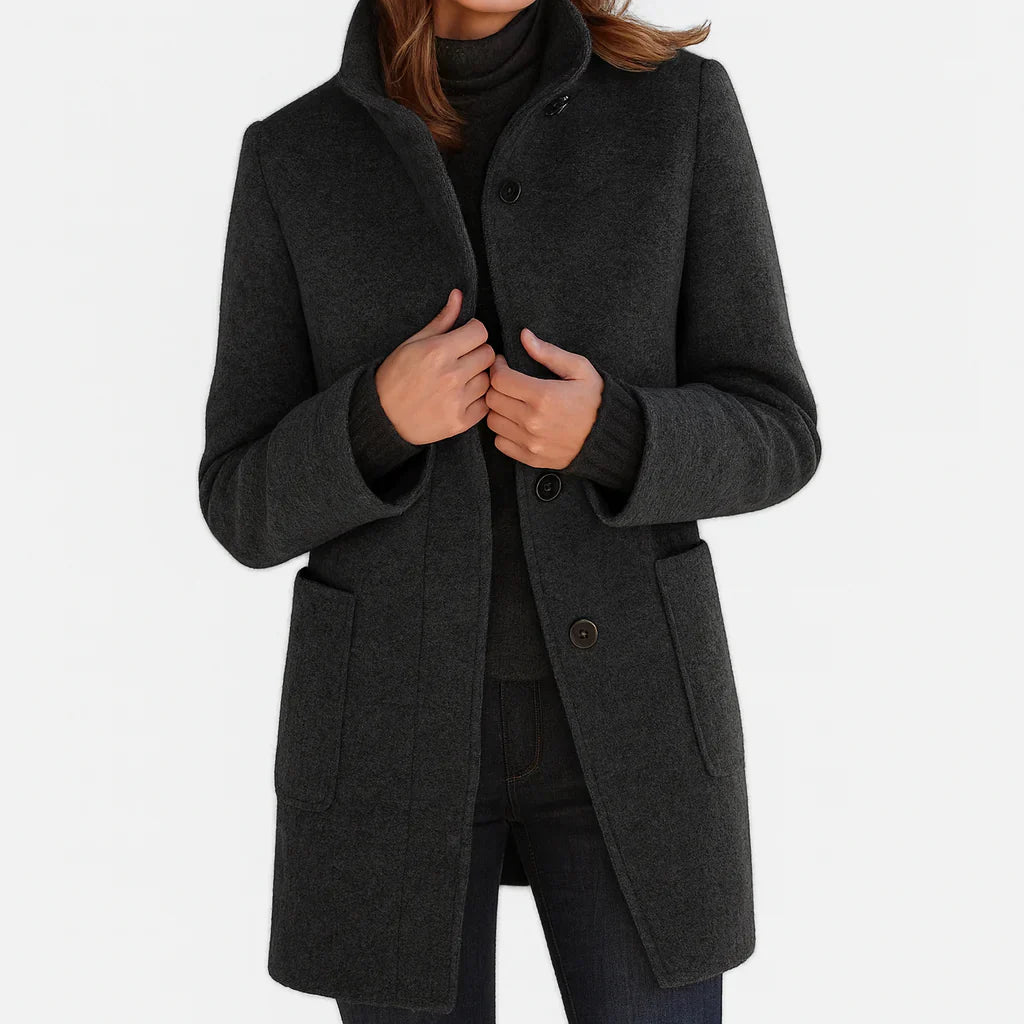 Elegante Hochwertige Jacke mit Stehkragen für Damen | Tessa -4