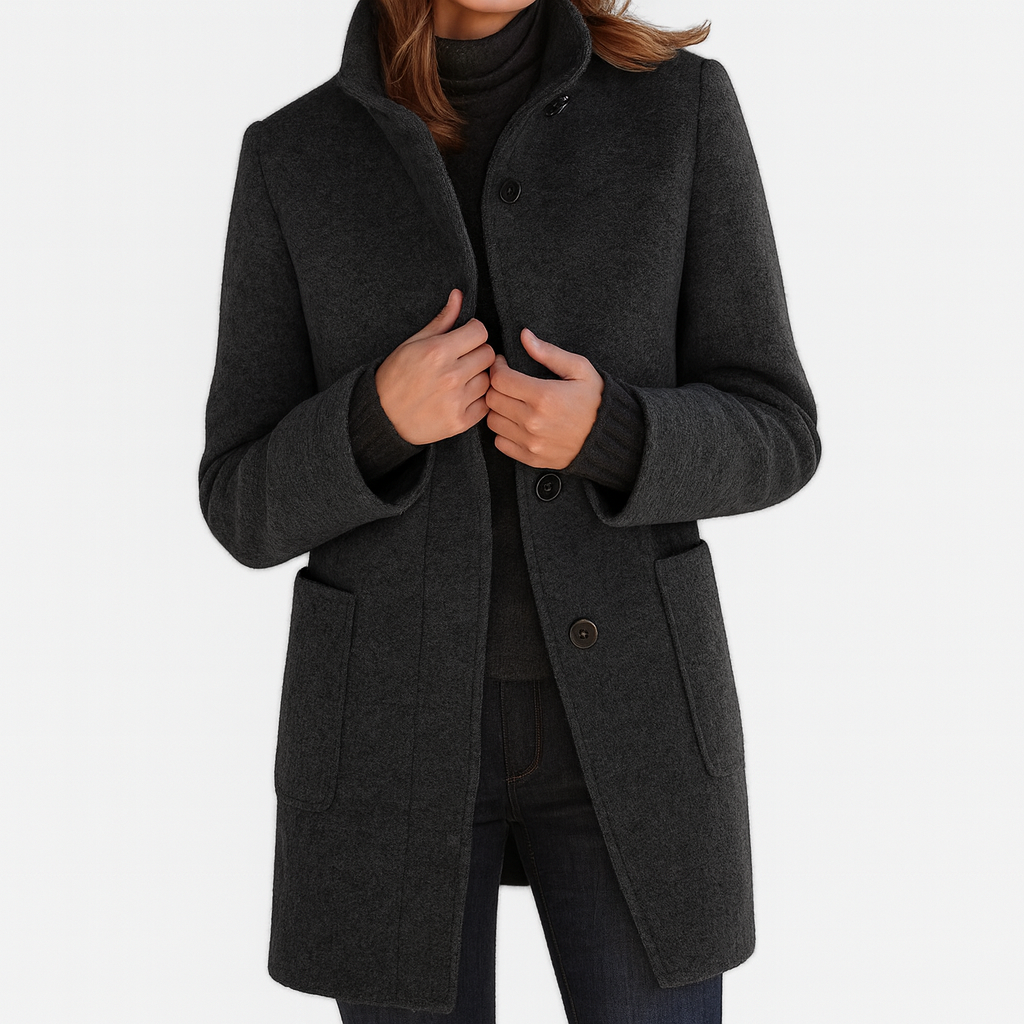 Stilvoller Edler Mantel mit eleganter Linienführung für Damen | Berta -2