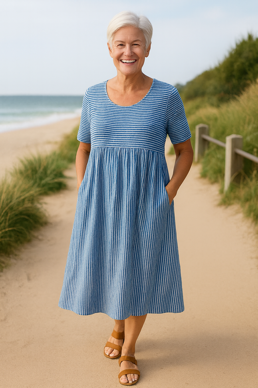 Gestreiftes Midikleid für Damen | Louise
