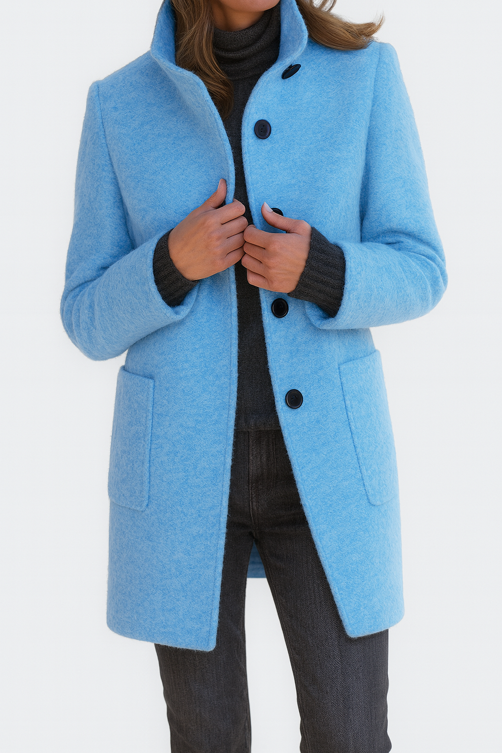 Stilvoller Edler Mantel mit eleganter Linienführung für Damen | Berta -10