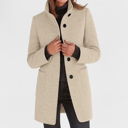 Stilvoller Edler Mantel mit eleganter Linienführung für Damen | Berta -9