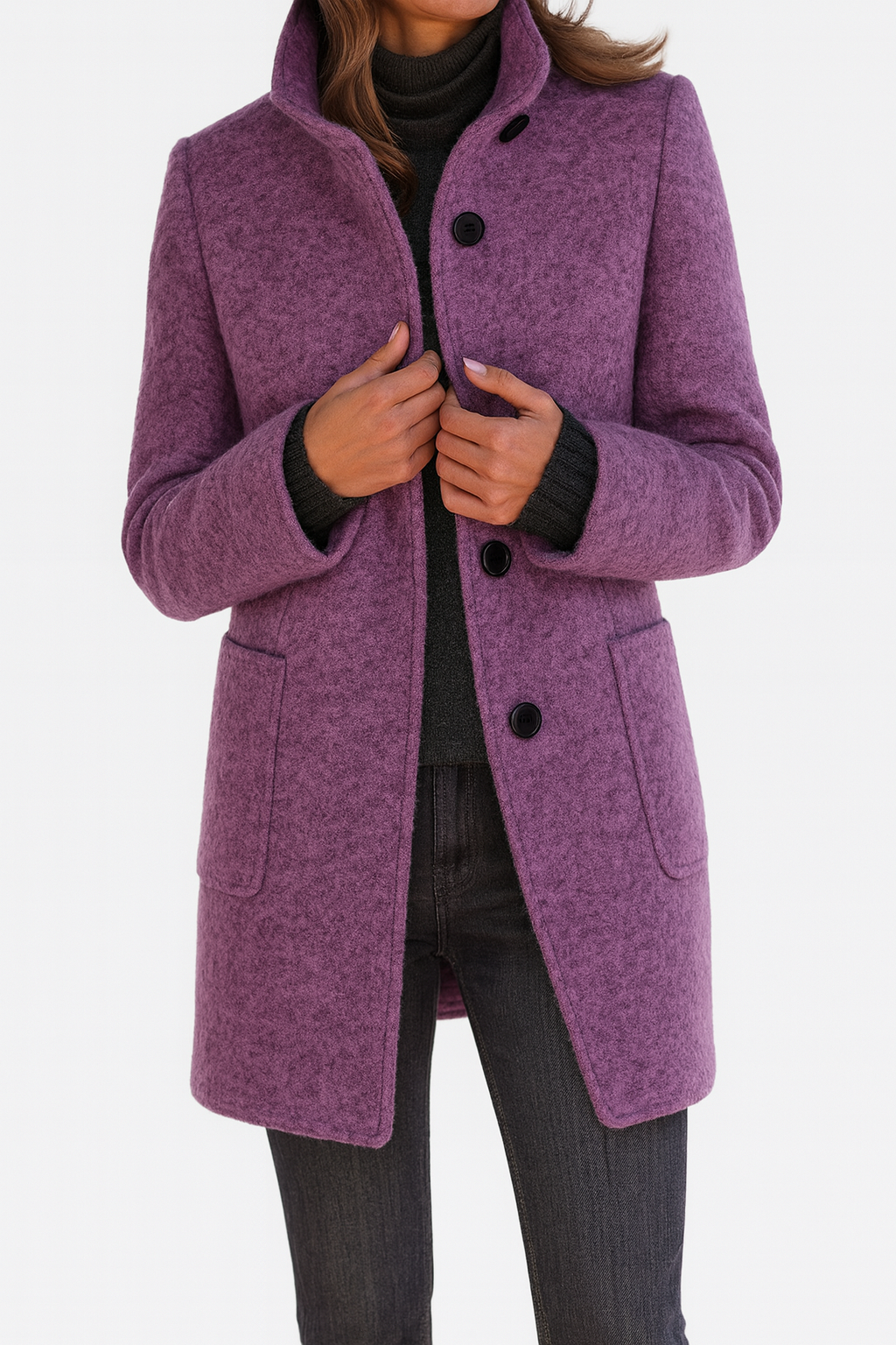 Stilvoller Edler Mantel mit eleganter Linienführung für Damen | Berta -5