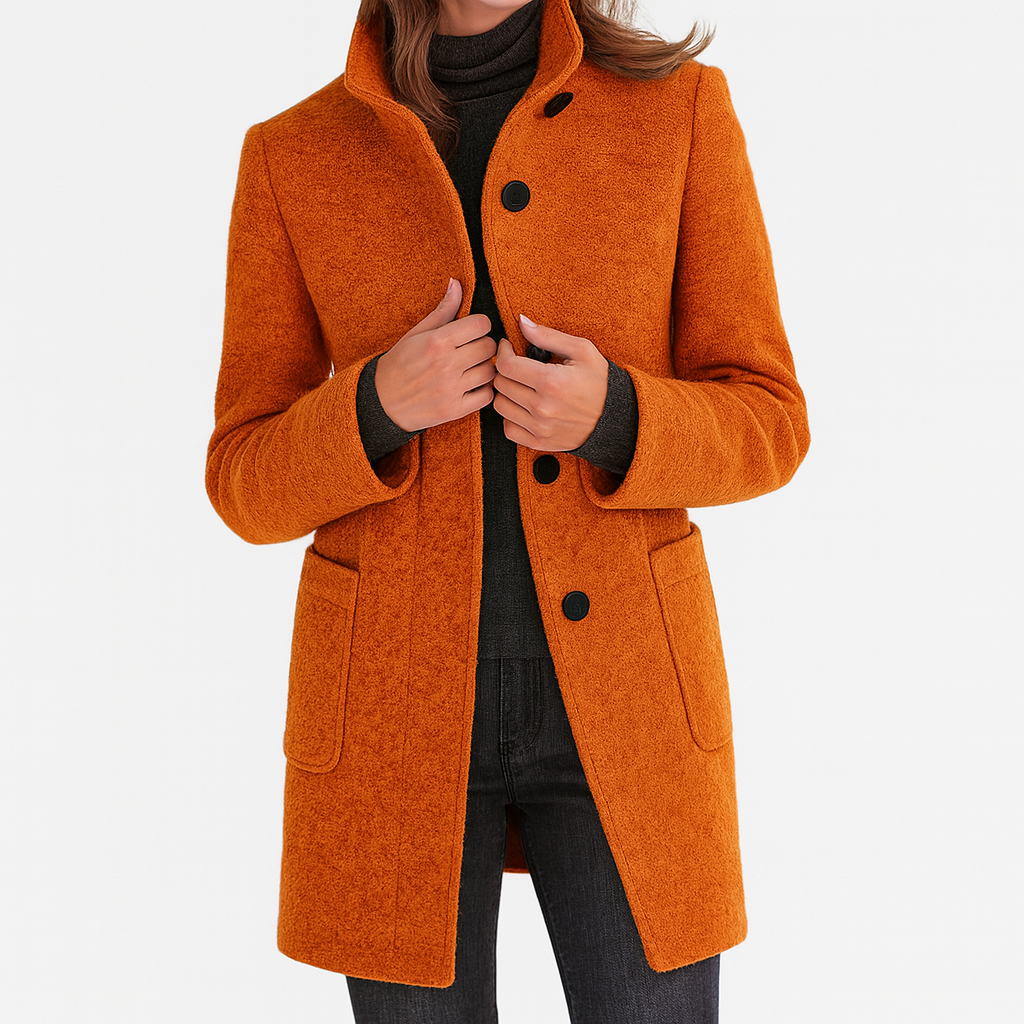 Stilvoller Edler Mantel mit eleganter Linienführung für Damen | Berta -8