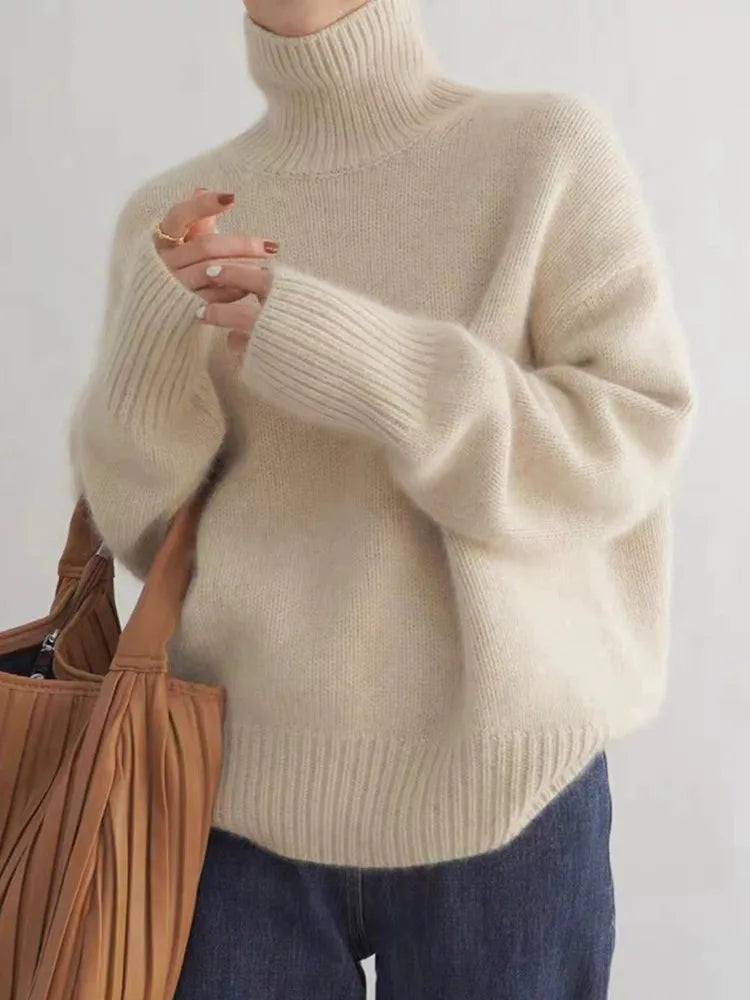 Moderner Premium Pullover mit Stehkragen für Damen | Isabella -1