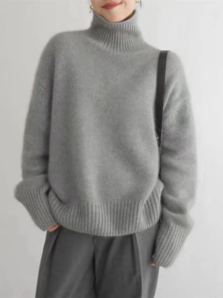 Moderner Premium Pullover mit Stehkragen für Damen | Isabella -4