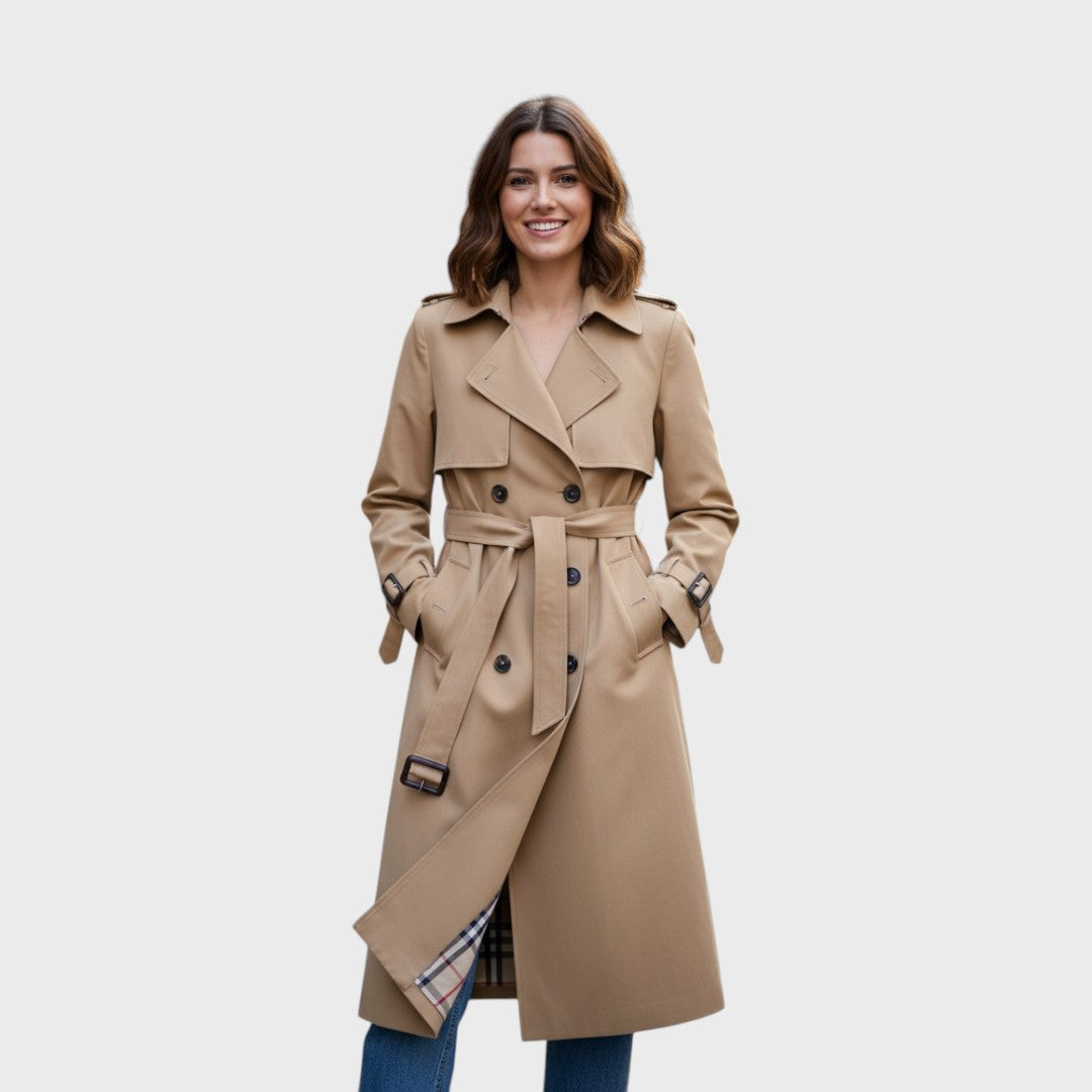 Bequemer Edler Trenchcoat mit Gürtel für Damen | Trench -1