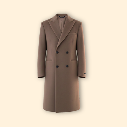 Elegant Men's Double-Breasted Long Coat | Arvendale