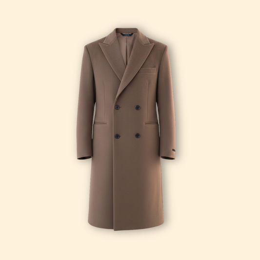 Elegant Men's Double-Breasted Long Coat | Arvendale