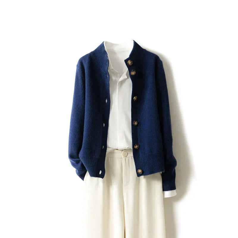 Elegante Strickjacke Knopfleiste für Frauen | Valentina -5