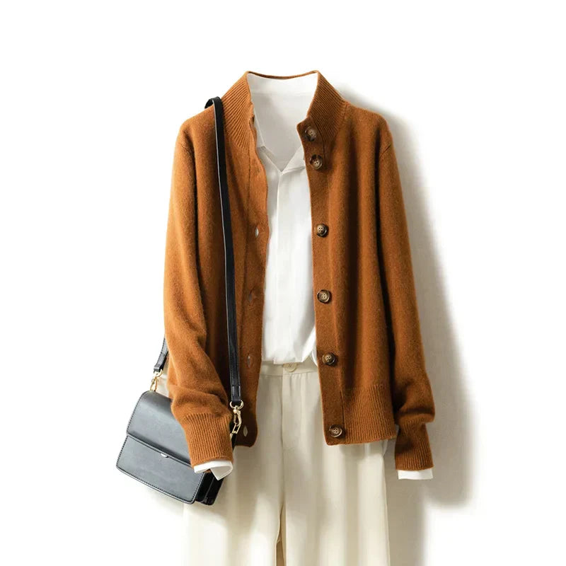 Elegante Strickjacke Knopfleiste für Frauen | Valentina -4