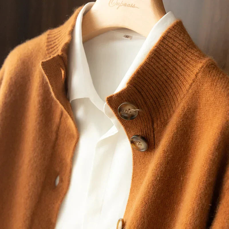 Elegante Strickjacke Knopfleiste für Frauen | Valentina -3