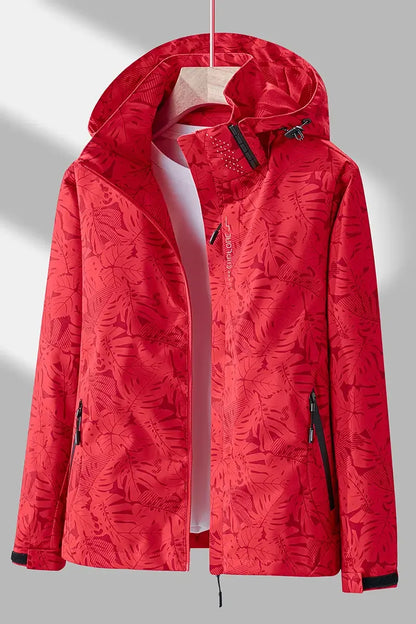 Klassische Raffinierte Windjacke mit Kapuze für Damen | Impermeable -6