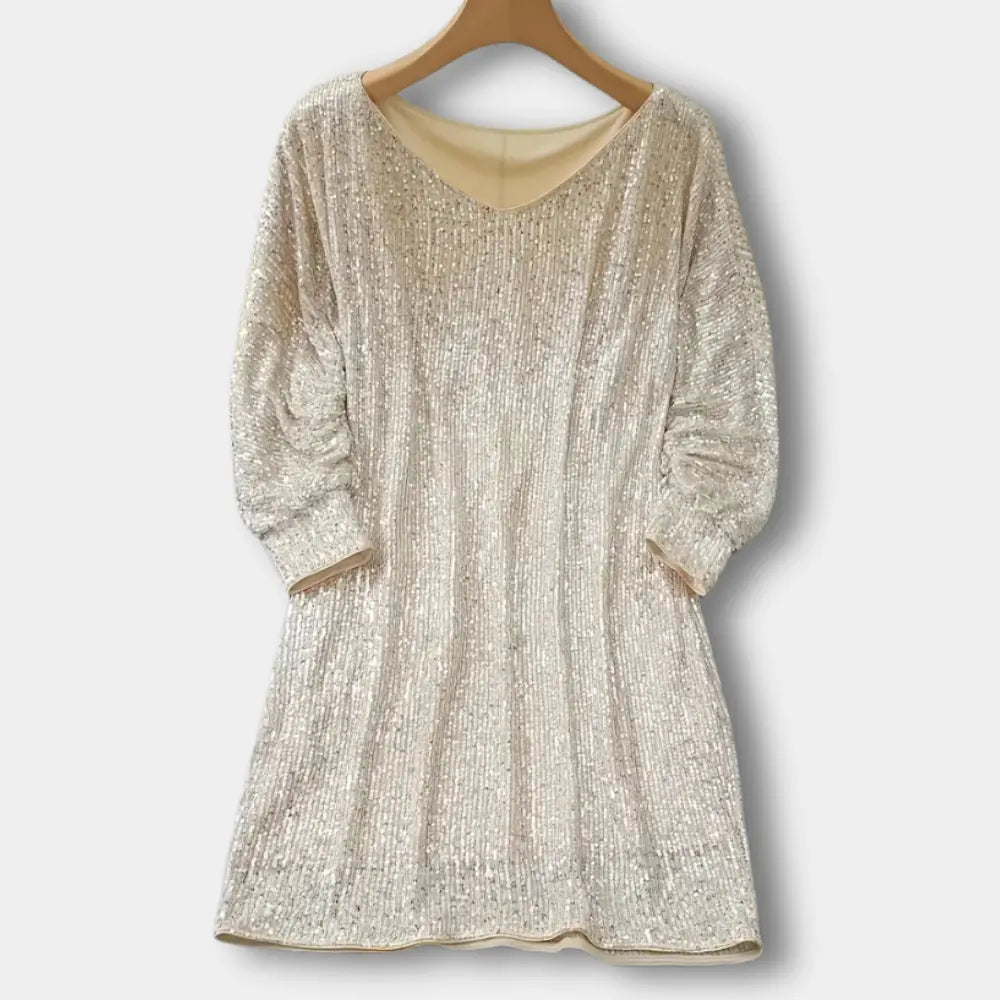 Stilvolles Raffiniertes Partykleid mit drapiertem Ausschnitt für Damen | Juana -2