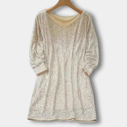 Stilvolles Raffiniertes Partykleid mit drapiertem Ausschnitt für Damen | Juana -2
