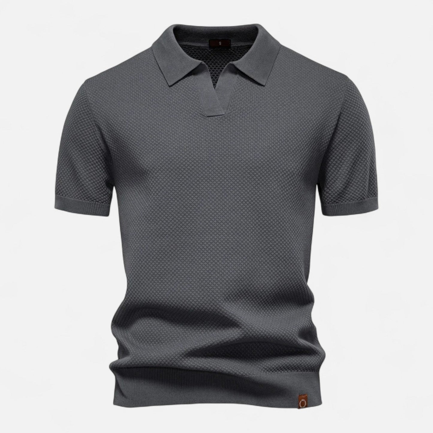 Knit polo shirt with button neck and long sleeves for men | Arlen