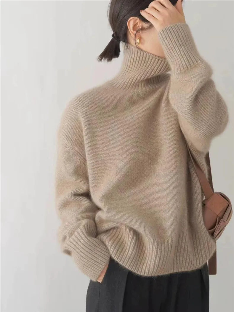Eleganter Pullover mit hohem Kragen für Damen | Amelisse