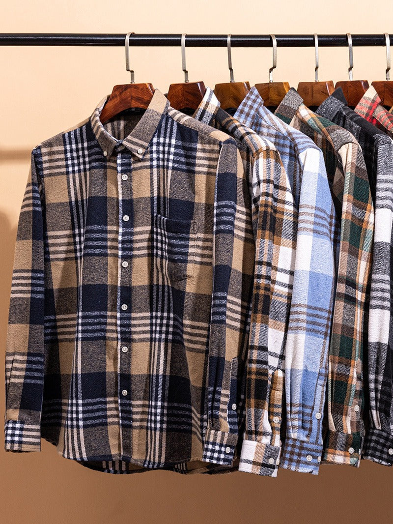 Bequemes Feines Hemd mit Karomuster für Herren | Casual -5