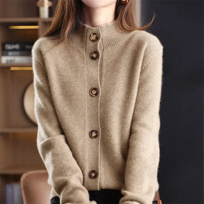 Elegante Strickjacke Knopfleiste für Frauen | Valentina -8