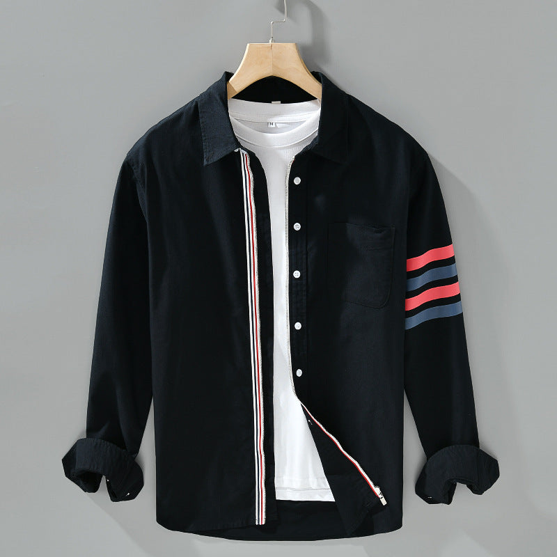 Modernes Hemd mit Streifendetails für Herren | Bravion