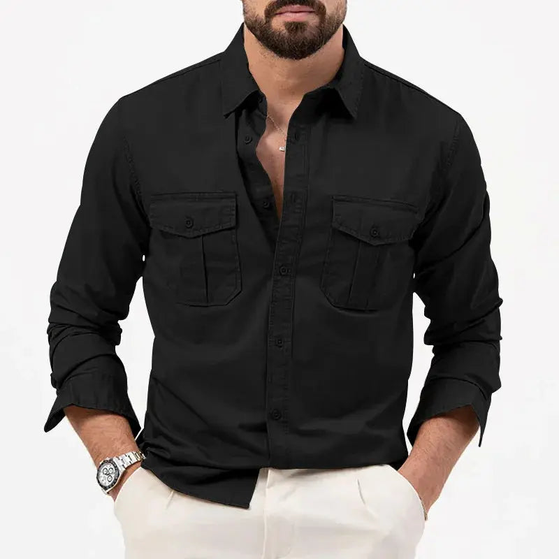 Classic long-sleeve button-up everyday shirt for men -4