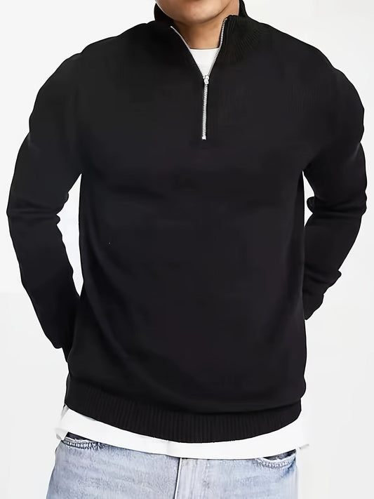 Legerer Half-Zip Pullover mit Stehkragen für Herren | Dorian