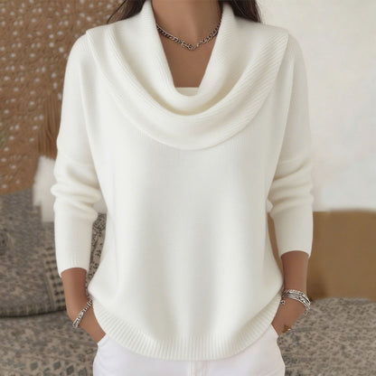 Elegant Women's Waterfall Collar Sweater | Larevia
