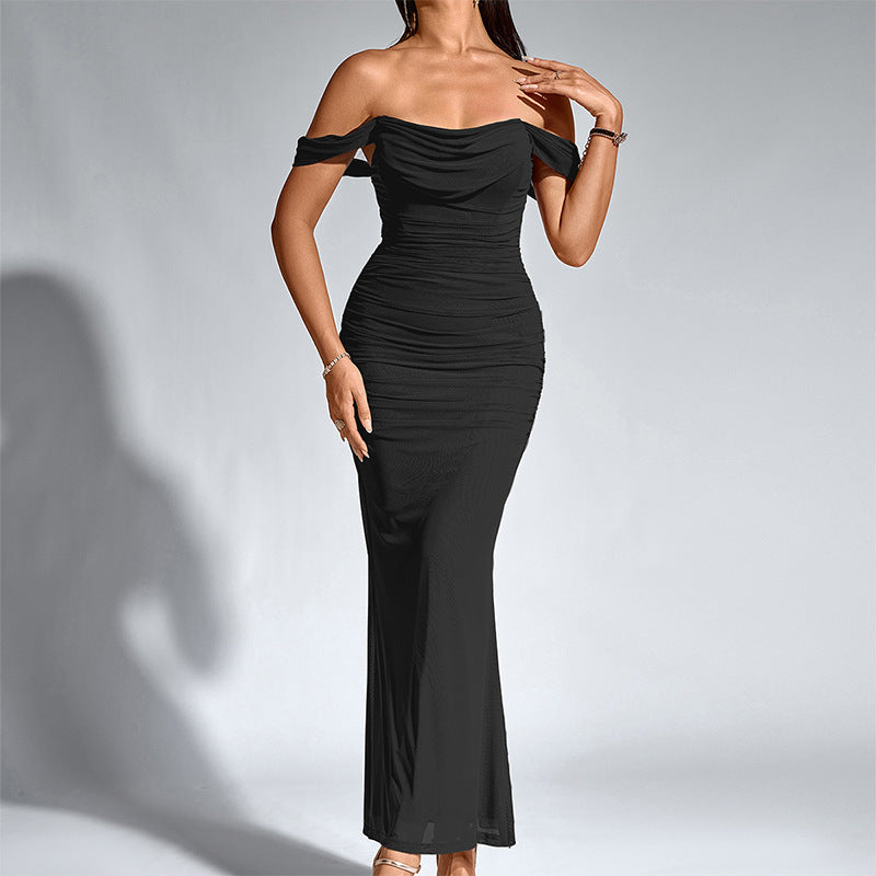 Women's Elegant Off-Shoulder Backless Mermaid Dress | Eunoia