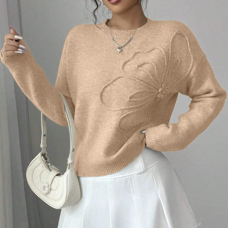 Eleganter Pullover mit floraler Struktur für Damen | Beatrice
