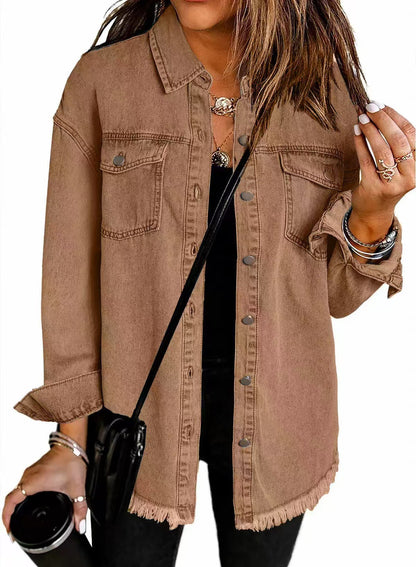 Lässige Jeansjacke Silhouette für Männer | Elmara -6