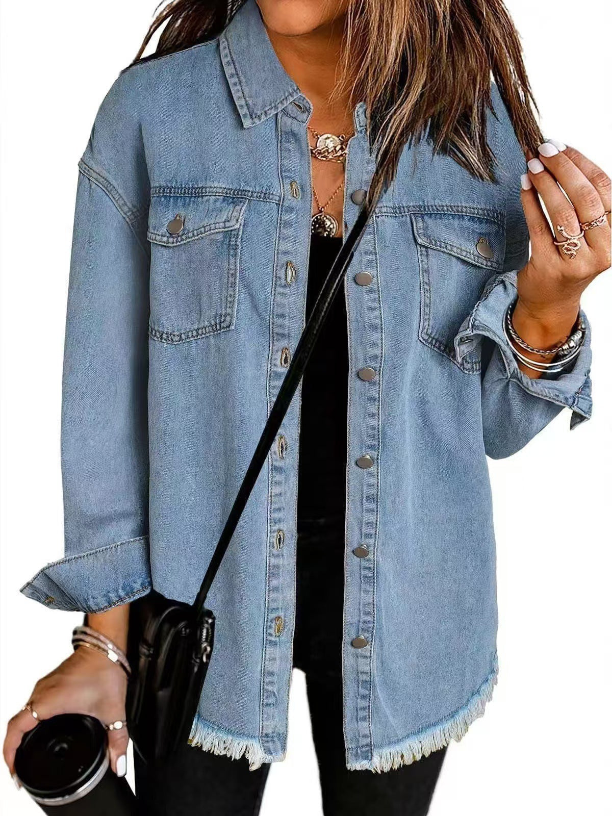 Lässige Jeansjacke Silhouette für Männer | Elmara -2