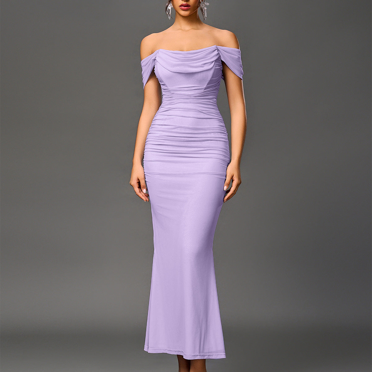 Women's Elegant Off-Shoulder Backless Mermaid Dress | Eunoia