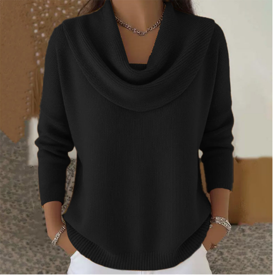 Elegant Women's Waterfall Collar Sweater | Larevia