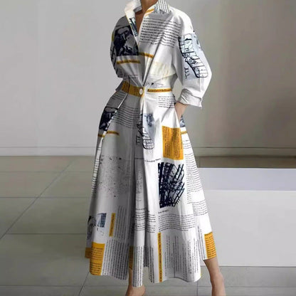 Elegantes Maxikleid mit Wickeloptik und Kragen für Damen | Sofera