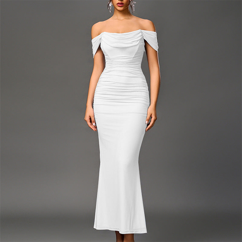 Women's Elegant Off-Shoulder Backless Mermaid Dress | Eunoia
