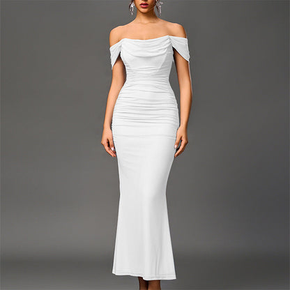 Women's Elegant Off-Shoulder Backless Mermaid Dress | Eunoia