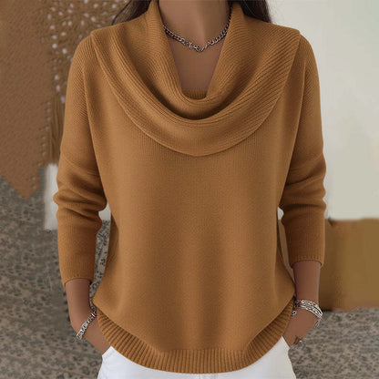 Elegant Women's Waterfall Collar Sweater | Larevia