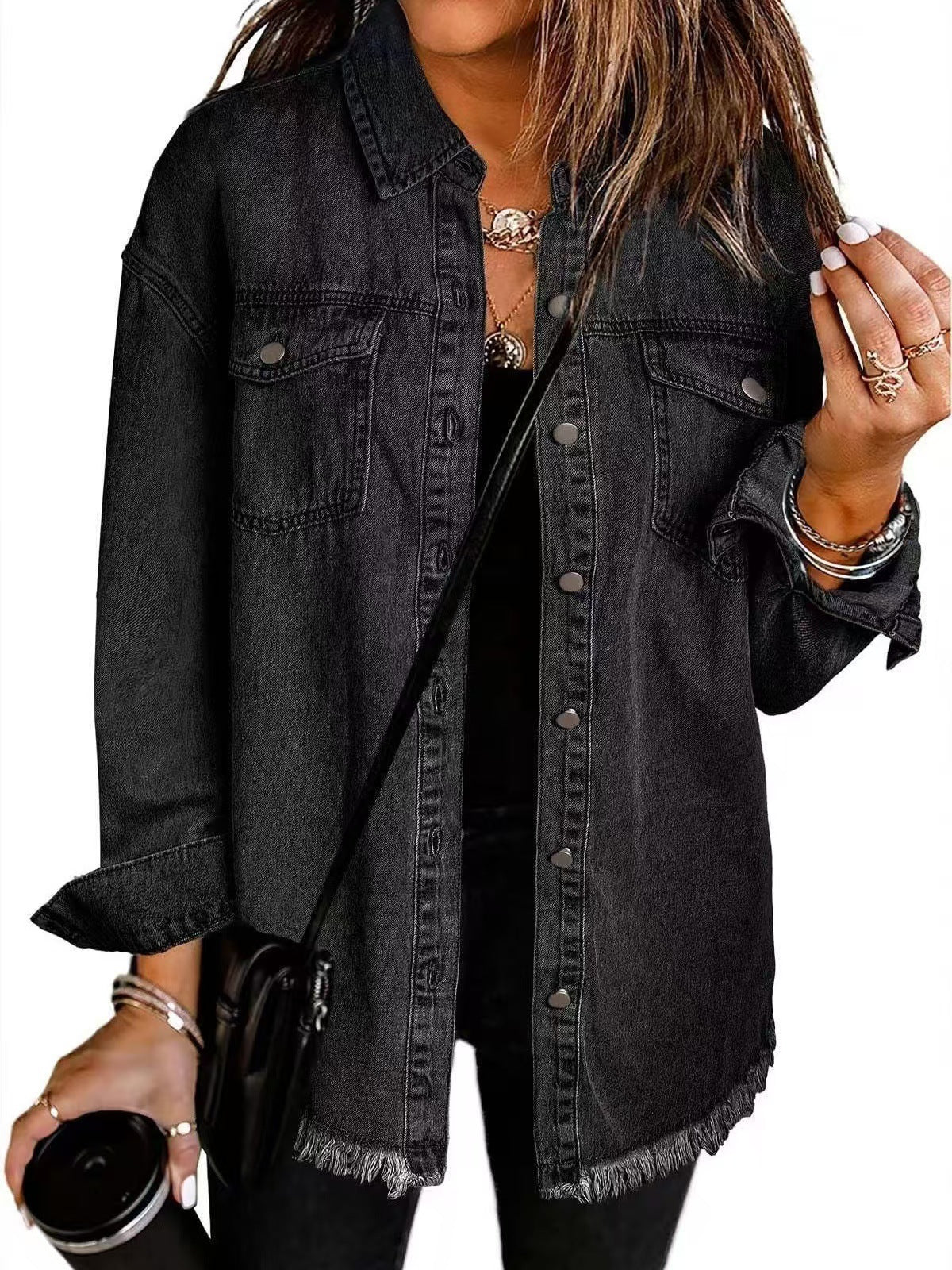 Lässige Jeansjacke Silhouette für Männer | Elmara -1