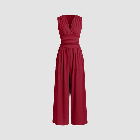 Eleganter Jumpsuit mit Raffung für Damen | Selvina