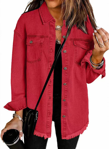 Lässige Jeansjacke Silhouette für Männer | Elmara -7